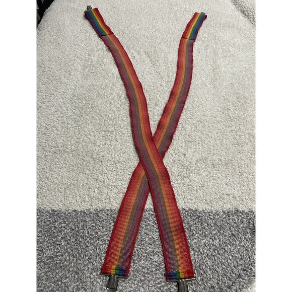 Vintage Suspenders Rainbow Pride 2” Wide Robin Williams Mork & Mindy LGBTQ VTG - Picture 3 of 3